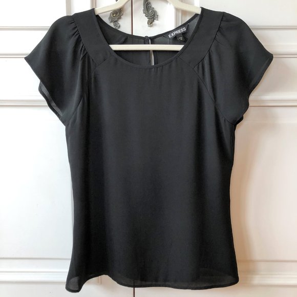 Superb Flutter Sleeve Chiffon-Like Blouse XS from Express - Picture 2 of 16
